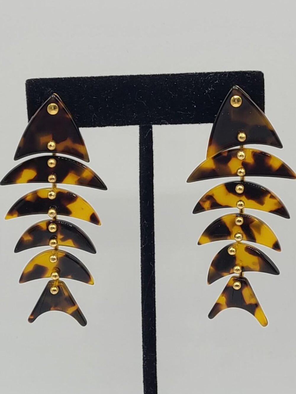 J Crew Tortoise Fish Bone Drop  Earrings